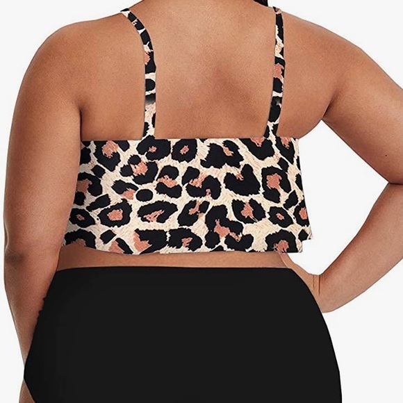 Womens High Waist Plus Size Tummy Control 2 Piece - Picture 2 of 3